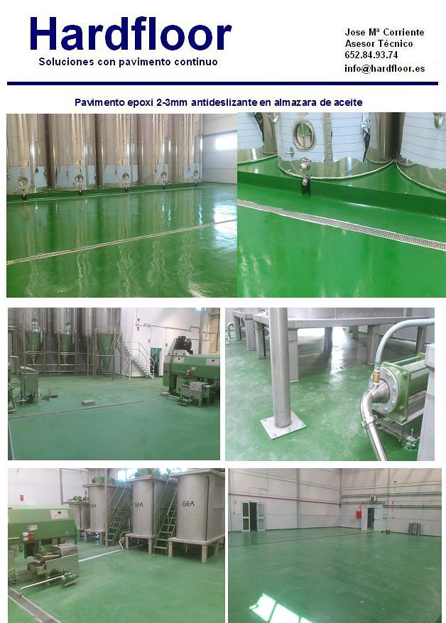 Instalación pavimento de resina epoxi en almazara aceite