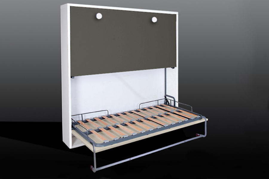 Foto Litera Horizontal Abatible De 90 X 190 Cama Inferior Abierta
