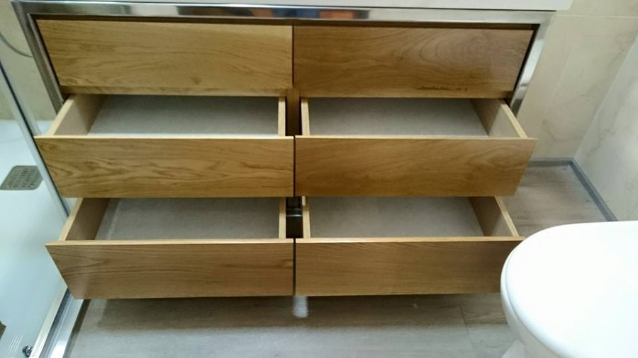 Mueble para Cuarto de Baño a Medida Realizado en Madera de Roble ... Mueble para Cuarto de Baño a Medida Realizado en Madera de Roble ...
