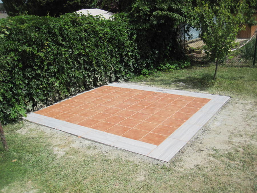 Pavimento de gres para caseta de leña