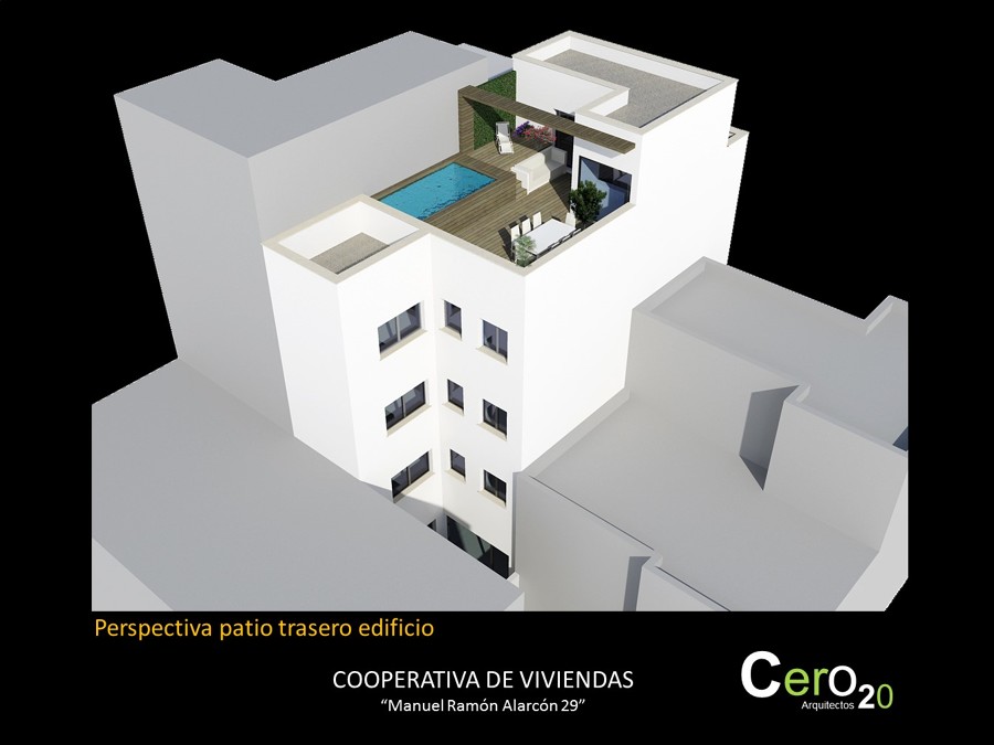 PERSPECTIVA PATIO TRASERO EDIFICIO