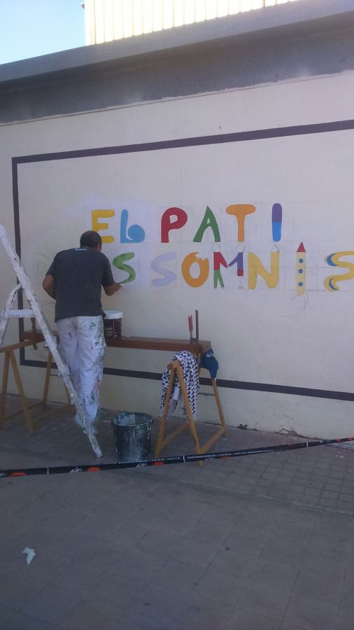 Pintando el mural
