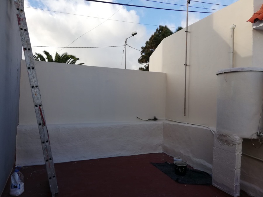 Pintura exterior de vivienda paredes y muros laterales