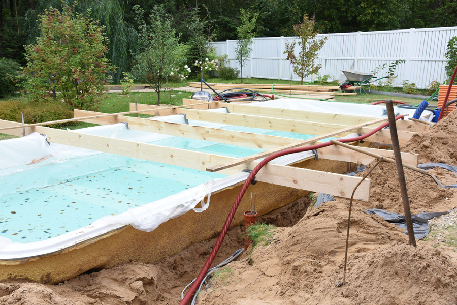 piscina encima de garaje