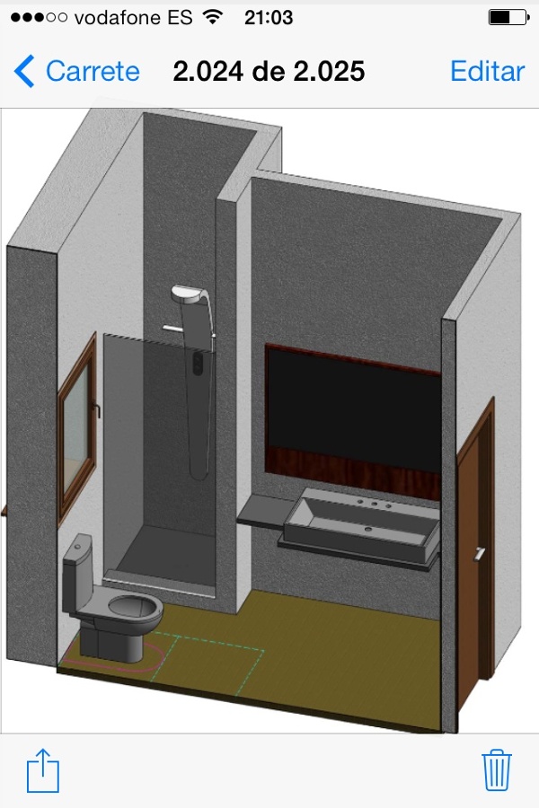 Plano 3D baño