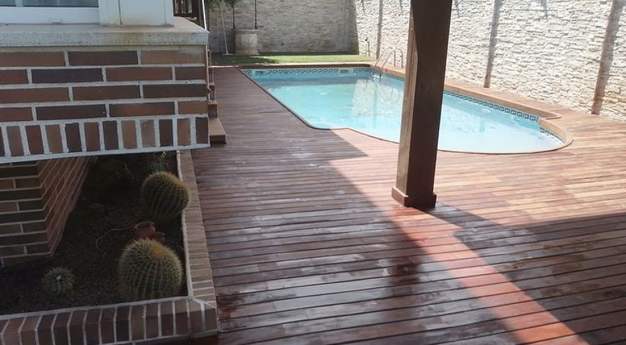 Preparación de exterior de piscina