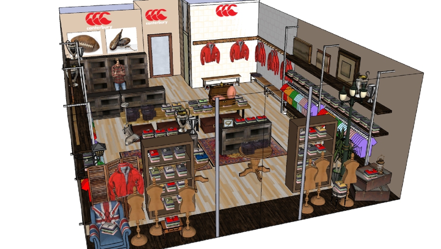 PROYECTO DECORACION 3D de tienda de ropa Canterbury