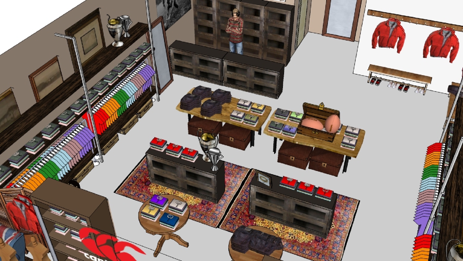 PROYECTO DECORACION 3D de tienda de ropa Canterbury