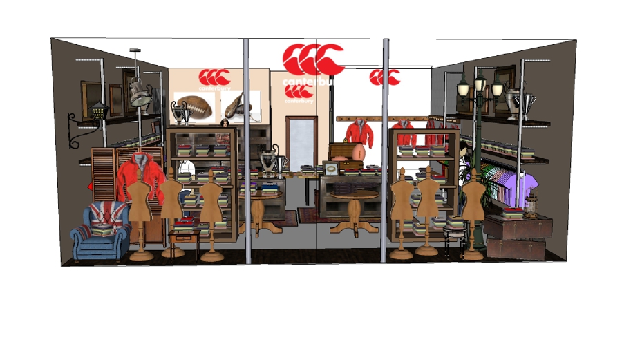 PROYECTO DECORACION 3D de tienda de ropa Canterbury