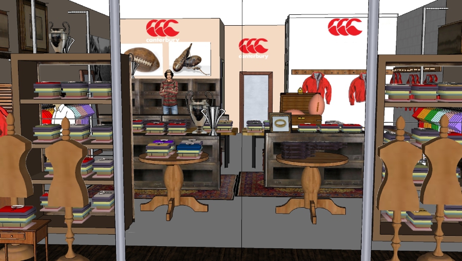 PROYECTO DECORACION 3D de tienda de ropa Canterbury