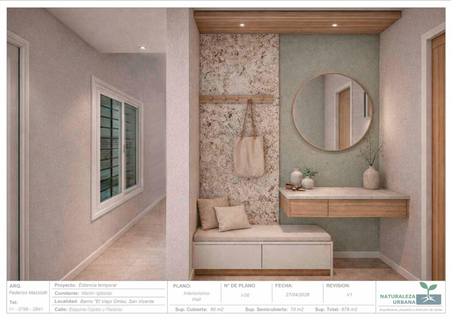 Render interior — atmósfera y materiales.