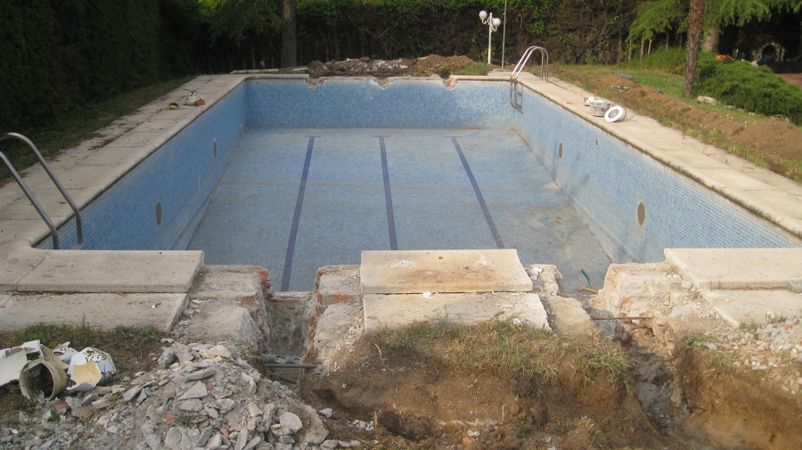 Reparación piscina obra 