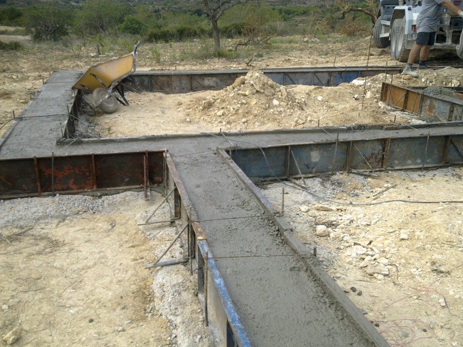 solera  de hormigón para casa de madera