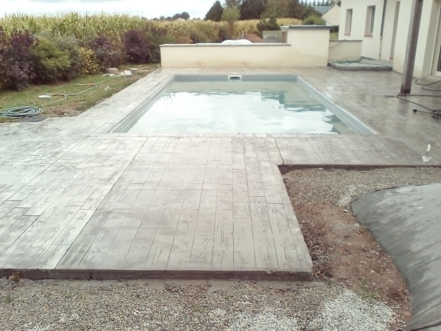 Terraza de piscina en madera impresa 2