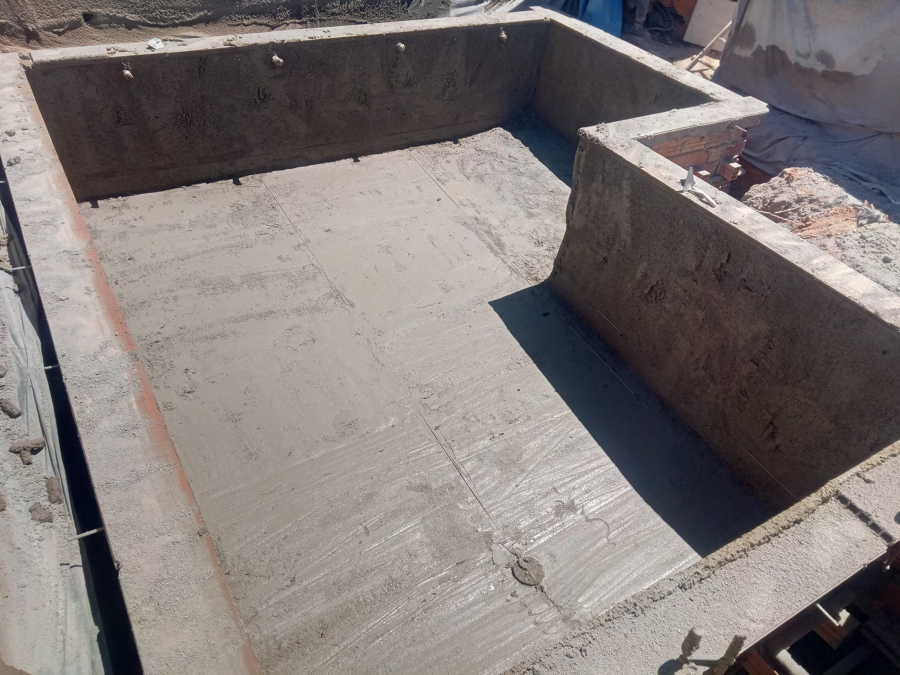 Vaso de gunite terminado.