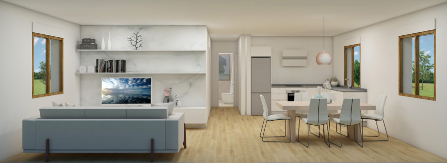 Vista general salón/cocina
