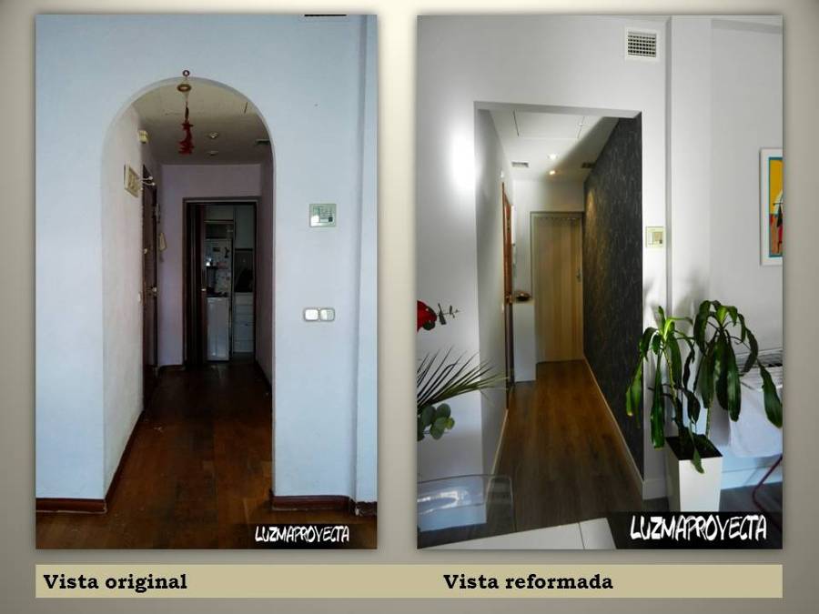 VISTAS COMPARATIVAS DE PASILLO DE ENTRADA