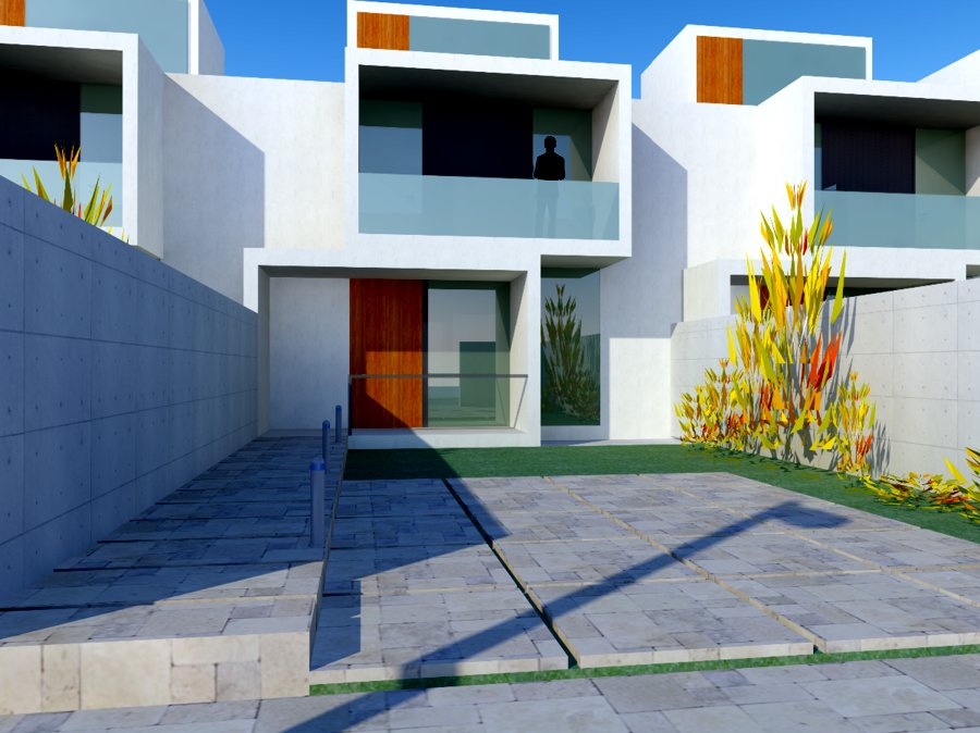 Vivienda prefabricada en HILERA. ACCESO
