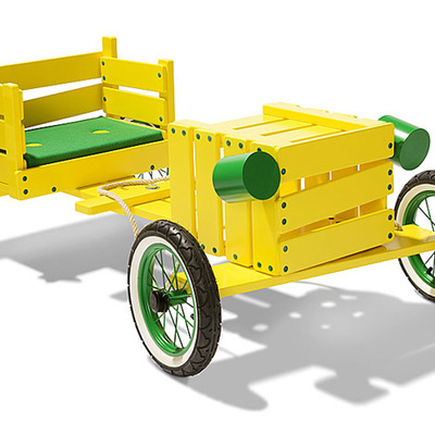 banco infantil forma coche amarillo