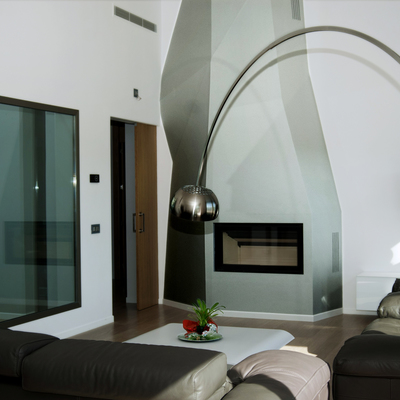 Chimenea y Lámpara Arco
