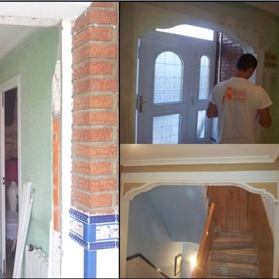 Colocar arcos de moldura escayola y pintar