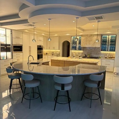 Cocina con isla redonda