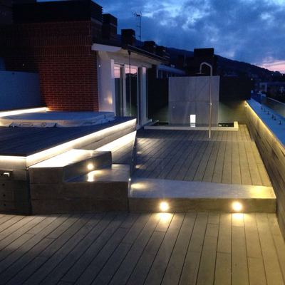 Iluminación ambiental en terraza, Cantabria