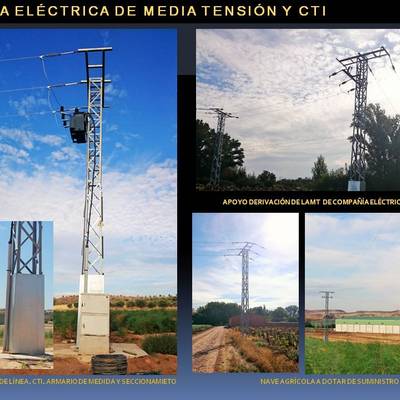 Proyecto de línea aérea de media tensión y  centro de transformación intemperie