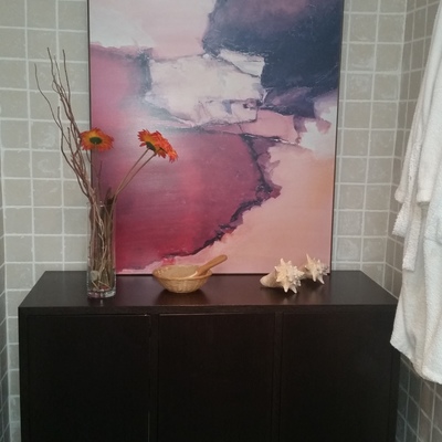 Mueble toallero en madera de wengue hecho a medida