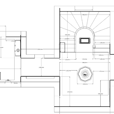 Planta del Hall y replanteo de la Escalera