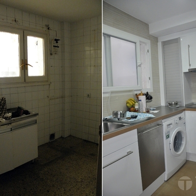 Cocina. Antes y después.