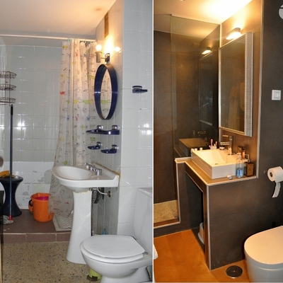 Cuarto de baño. Antes y después.