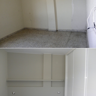 Alisado y pintura. Antes y después.