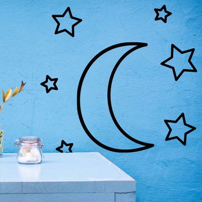 Vinilo estrellas y luna