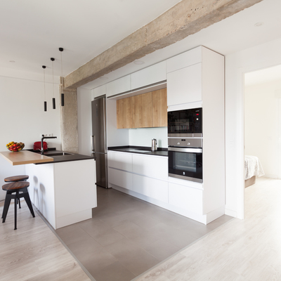 Vista cocina y dormitorio