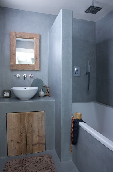 baño microcemento gris