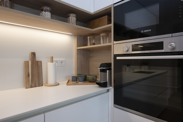 Hueco mueble cocina para máquina del café