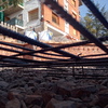 Armadura del suelo de la piscina.