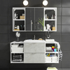Baño con frente imitación cemento IKEA 21.