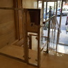Cerramiento del hueco con barandilla inox y vidrio