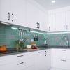 Cocina con azulejo bicolor