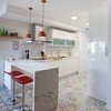 cocina con baldosa hidráulica