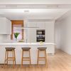 Cocina con  barra para separar espacios