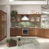 Cocina con frente de azulejos en verde