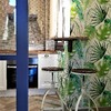 Cocina con papel pintado