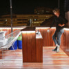 Cocina exterior con barra