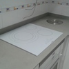 detalle de la placa de induccion blanca