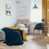 Dormitorio juvenil en azul y amarillo