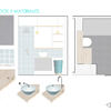 El baño de Estela por emmme studio: materiales