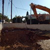 Excavación del agujero para el vaso